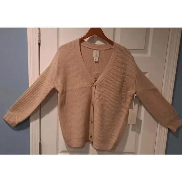 Joie Women's Cashmere Cardigan Sweater Size S Beige. - Picture 3 of 6